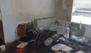 tired land lord rental destroyed by tenants.